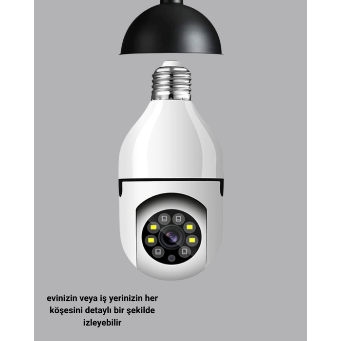 Akıllı Duy Kamera Gece Görüşlü ve Hareket Algılama Sensörlü
