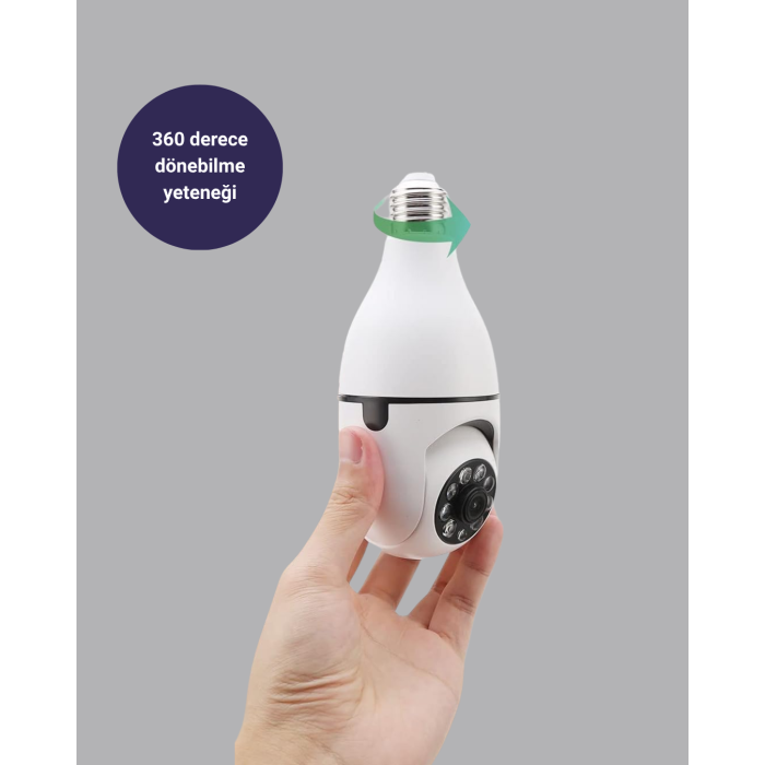 Akıllı Duy Kamera 360 Derece Dönebilir ve PTZ Teknolojili