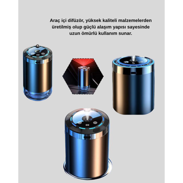 Aromaterapili Araç İçi Difüzör USB Bağlantılı ve Yıldız Işıklı