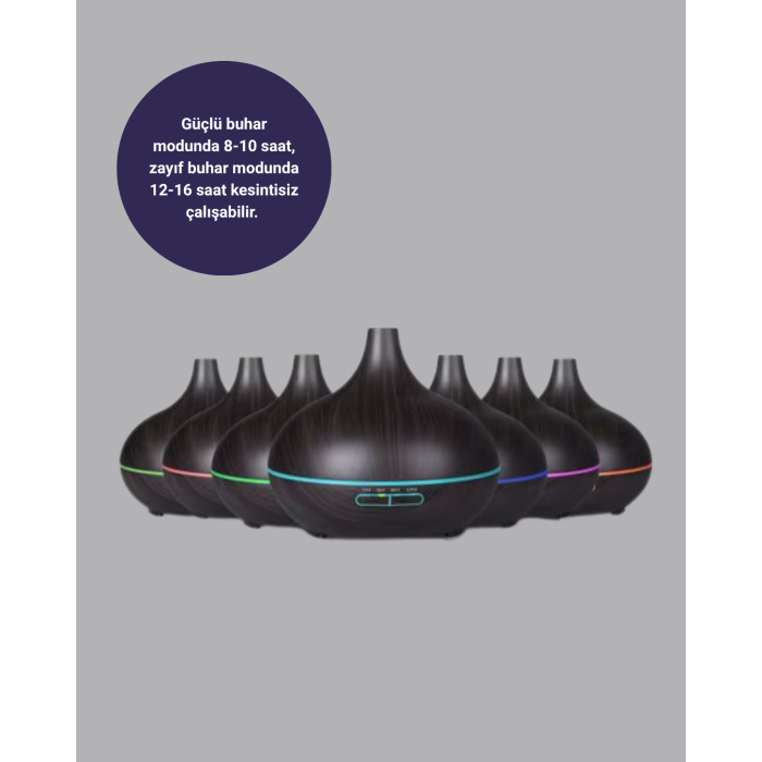 Aromaterapi Difüzörü 550 ml Ultrasonik Nemlendirici Otomatik Kapanma Özellikli