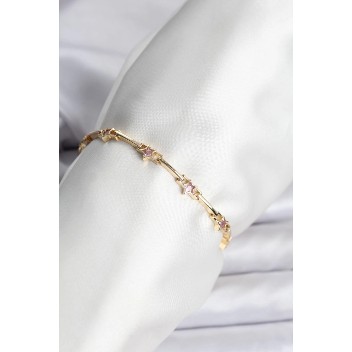 BFS Yıldız Model Gold Renk Pirinç Bileklik