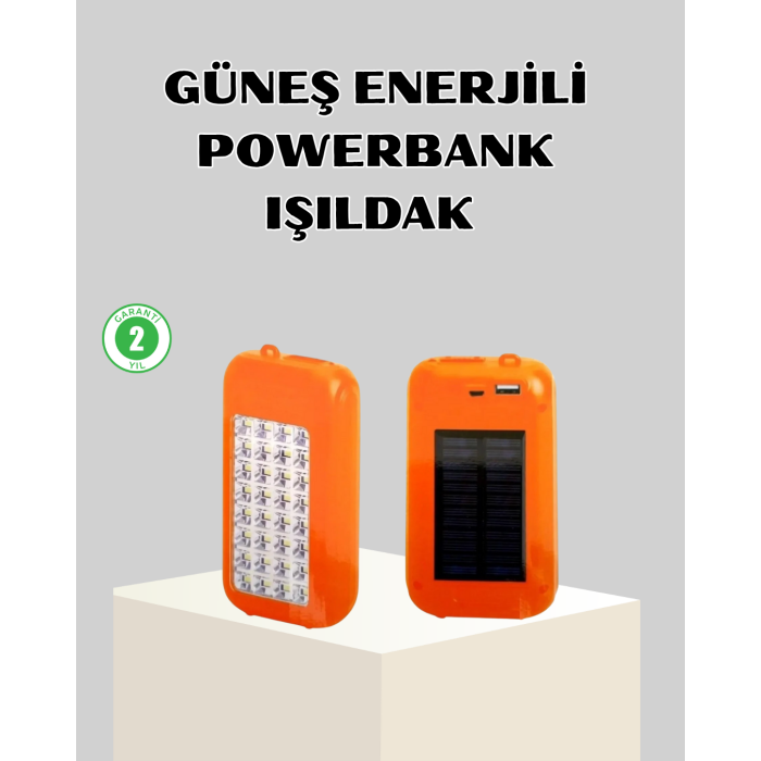 10000 mAh Güneş Enerjili Powerbank ve LED Kamp Lambası
