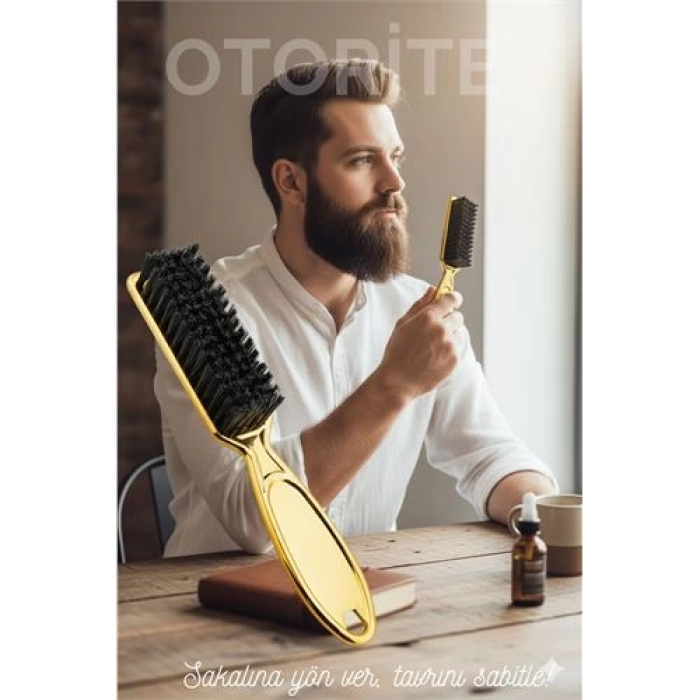 BFS GOLD Sakal Bıyık Tarama Fırçası - Sakal FırçaSI – Şekillendirici, Anti-Statik
