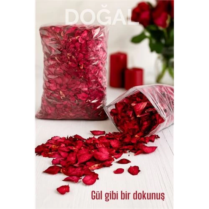BFS Doğal Kurutulmuş Gül Yaprakları – Dekoratif, Aromatik ve Romantik Kullanım İçin 350g Paket