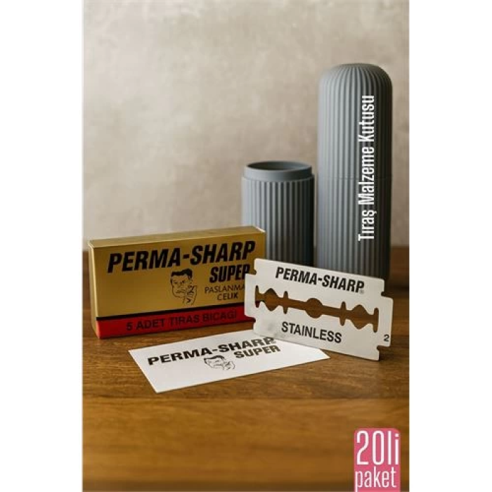 BFS Permasharp 10 Adet Tıraş Jileti Tıraş + Tıraş Malzeme Kutusu Set