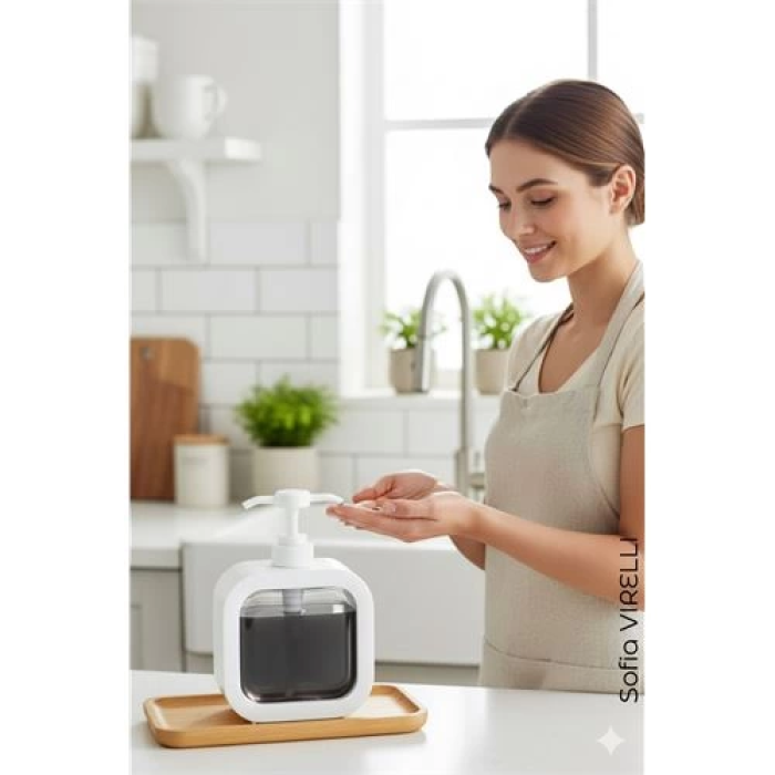 BFS Pompalı Dispenser Sabunluk – Şeffaf Gövde, Modern Tasarım | Sıvı Sabun, Şampuan, Losyon İçin