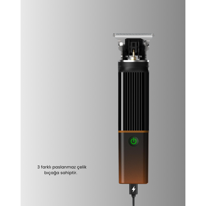 USB-C Şarjlı 3 in 1 Erkek Bakım Cihazı – Sessiz Motorlu Saç ve Sakal Kesme Makinesi