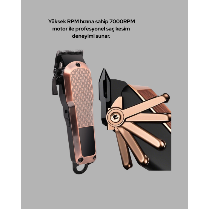 Şarjlı Saç Kesme Makinesi – Type-C Girişli, LCD Ekranlı ve Sessiz Motor