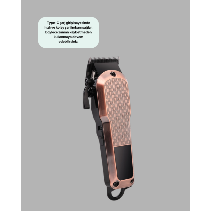 Erkek Bakım Makinesi – LCD Ekranlı 7000RPM Şarjlı Saç ve Sakal Kesme Cihazı