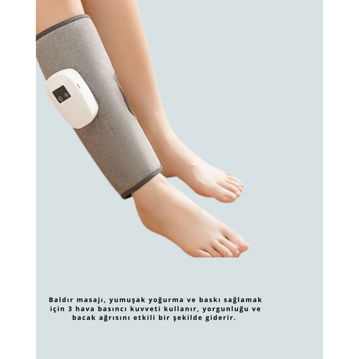 Kablosuz Titreşimli Baldır Masaj Aleti – Isıtmalı, 3 Basınç Ayarlı, Şarjlı ve Taşınabilir