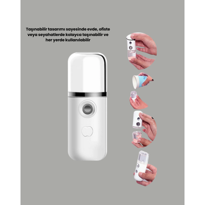 Akıllı Pro Teknolojili Şarjlı Nemlendirici – Portatif Cilt ve Hava Nemlendirici Cihaz