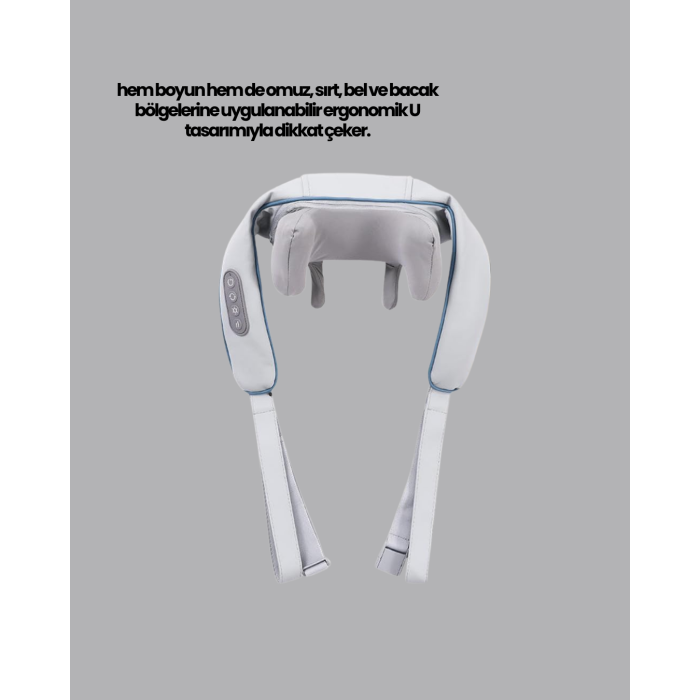 Titreşimli Boyun Masaj Cihazı Isı Terapili Şarjlı VNB-01 Ergonomik U Tasarım