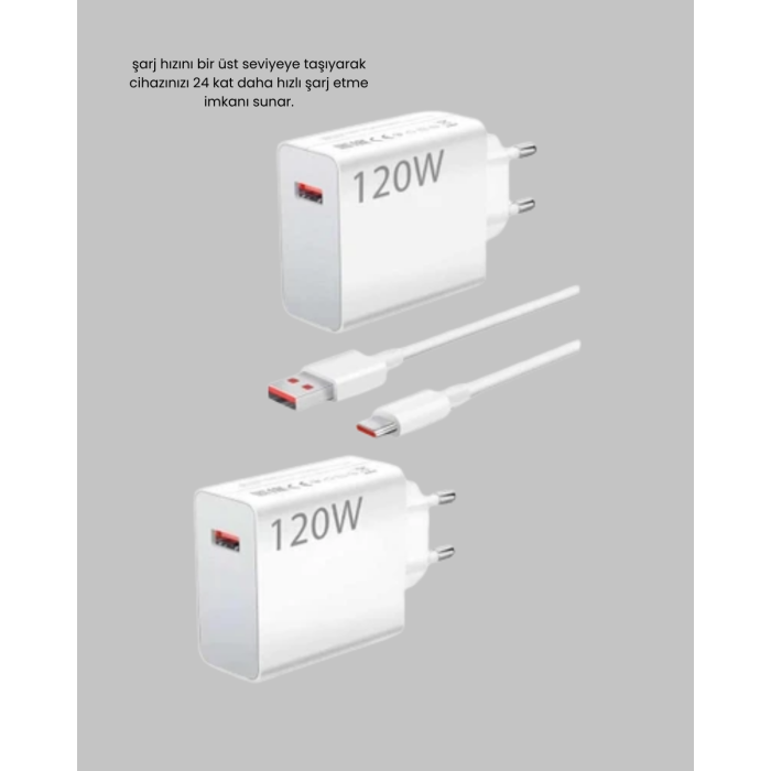 120W USB-C Şarj Adaptörü Süper Hızlı Şarj Güç Kaynağı Seti