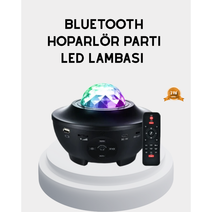 LED Yıldızlı Projektör Galaxy Modlu Renk ve Parlaklık Ayarlı Gece Lambası