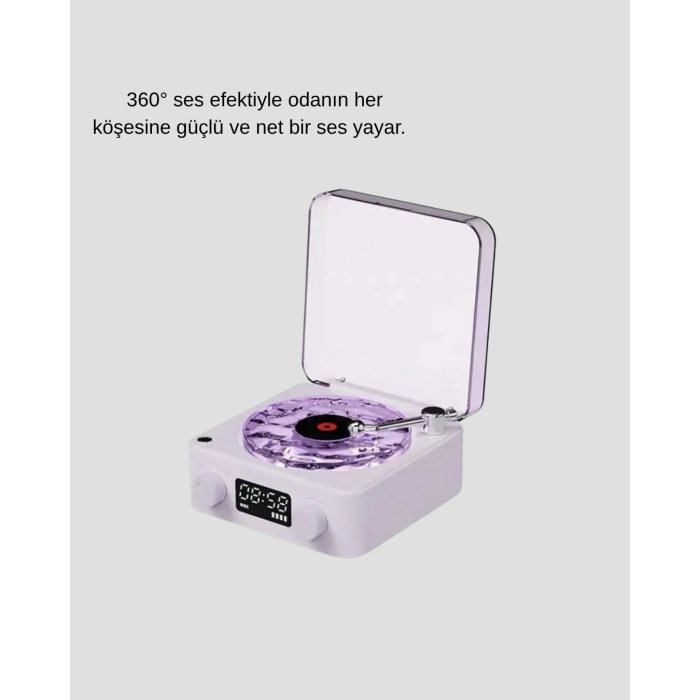 Bluetooth Retro Pikap Hoparlör 360 Derece Ses Projektörlü Gece Lambası Çok Fonksiyonlu