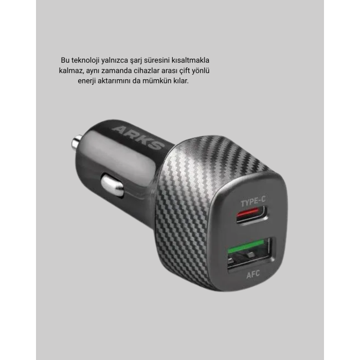 38W Araç Şarj Cihazı Type-C PD USB Hızlı Şarj Çift Port