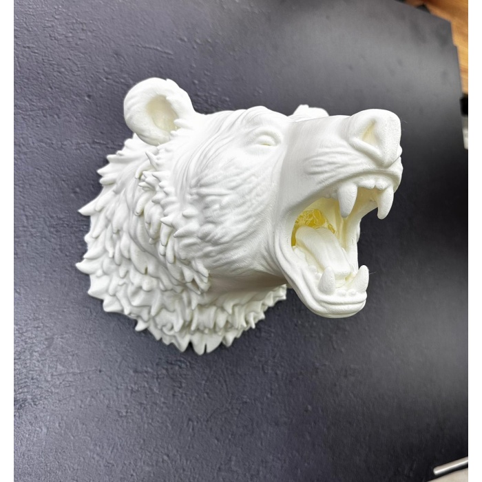 Beyaz Renk 3D Ayı Başı Duvar Dekoru