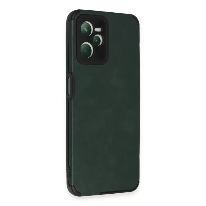 Newface Realme C35 Kılıf Loop Deri Silikon - Yeşil