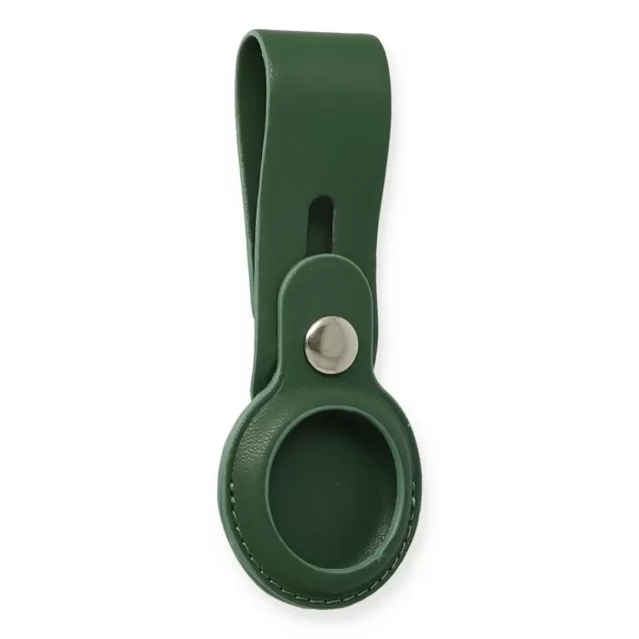 Newface Airtag Askılı Deri Kılıf - Koyu Yeşil