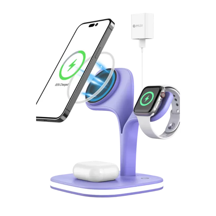 Newface YM-UD22 Kablosuz Şarj Masaüstü Set - Lila