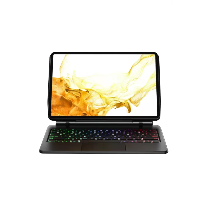 Newface Samsung Galaxy T737 Tab S7 FE 12.4 Kılıf Eternal Ledli Klavyeli Tablet Kılıfı - Siyah