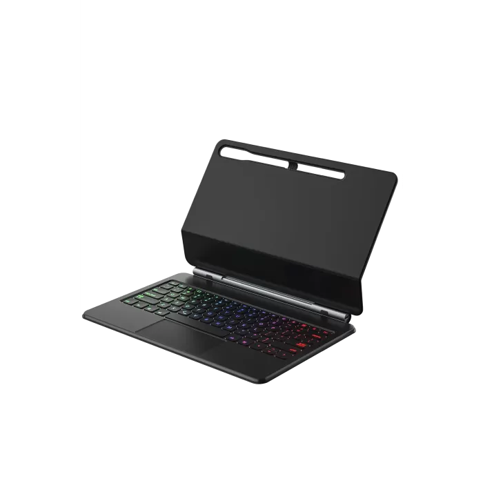 Newface Samsung Galaxy T737 Tab S7 FE 12.4 Kılıf Eternal Ledli Klavyeli Tablet Kılıfı - Siyah