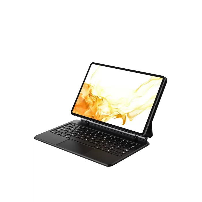 Newface Samsung Galaxy T737 Tab S7 FE 12.4 Kılıf Eternal Ledli Klavyeli Tablet Kılıfı - Siyah