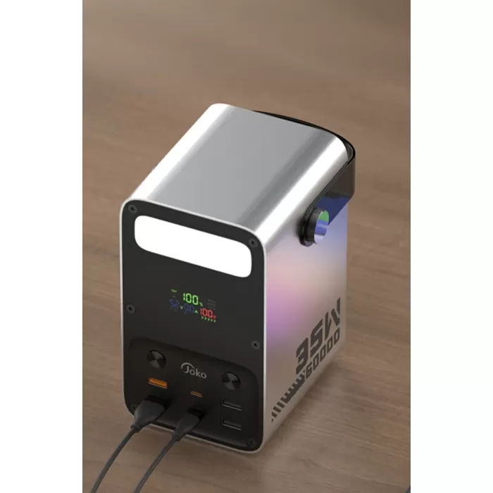 Joko J51 60.000 mAh Dijital Sarj Göstergeli Led Işıklı 35W PD Powerbank - Gümüş