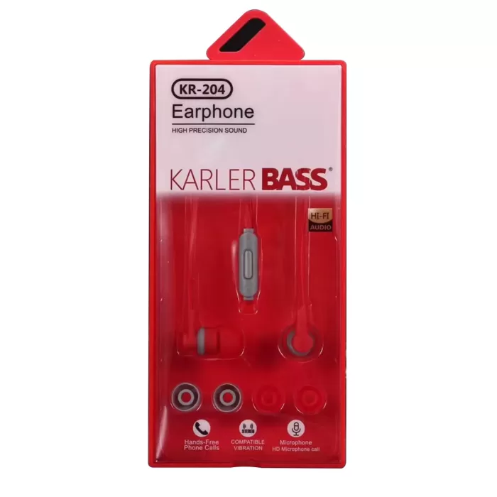 Karler Bass KR-204 Kablolu Kulaklık - Kırmızı