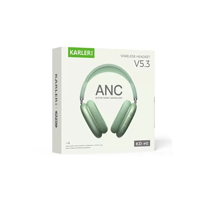 Karler Bass KRH2 Aktif Gürültü Engelleyici Özellikli BT 5.3 Kafaüstü Kablosuz Kulaklık - Yeşil