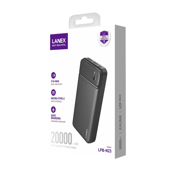 Lanex LPB-N23 20.000 mAh Powerbank - Siyah