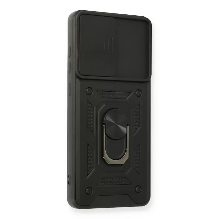 Newface Samsung Galaxy A32 Kılıf Pars Lens Yüzüklü Silikon - Siyah