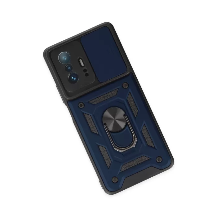 Newface Xiaomi Mi 11T Pro Kılıf Pars Lens Yüzüklü Silikon - Lacivert