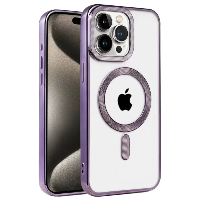 Newface iPhone 14 Pro Kılıf Kronos Magsafe Kapak - Derin Mor