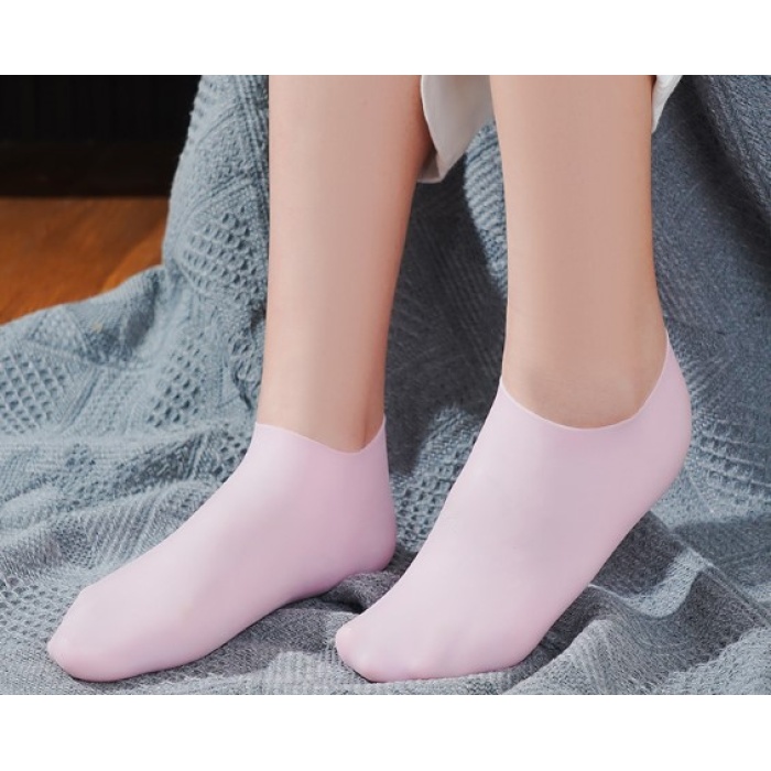 Silikon Nemlendirici Çorap Ayak Bakım Çorabı Pembe