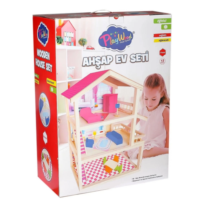 Oyuncak Ahşap Ev Seti