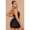 Kadın Asimetrik Askılı Mini Kaşkorse Bodycon Tulum