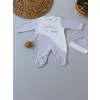 Lucky   Nakışlı Es Çizgi Boy Şapkalı Erkek Bebek Tulumu Kahvemelanj