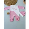 Lucky   Nakışlı Es Çizgi Boy Şapkalı Kız Bebek Tulumu Pembe