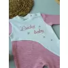 Lucky   Nakışlı Es Çizgi Boy Şapkalı Kız Bebek Tulumu Pembe