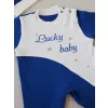 Lucky   Nakışlı Es Çizgi Boy Şapkalı Erkek Bebek Tulumu Lacivert