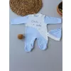 Lucky   Nakışlı Es Çizgi Boy Şapkalı Erkek Bebek Tulumu Mavi