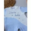 Lucky   Nakışlı Es Çizgi Boy Şapkalı Erkek Bebek Tulumu Mavi