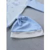 Lucky   Nakışlı Es Çizgi Boy Şapkalı Erkek Bebek Tulumu Mavi