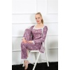 Moda Çizgi Kadın 3lü Lila Sabahlık Pijama Takım  03