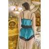 Moda Çizgi Saten Şortlu Büstiyer Takım S-1008