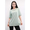 Moda Çizgi Zincir Aksesuarlı Tshirt Mint