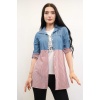Moda Çizgi Gömlek İçi T-shirt İkili Takım Bordo