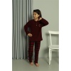 Moda Çizgi Erkek Çocuk WelSoft Polar Bordo Pijama Takımı  49
