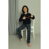 Moda Çizgi Erkek Çocuk WelSoft Polar Lacivert Pijama Takımı  49